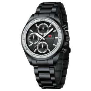 black minimalist steel watch