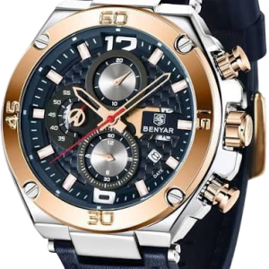 benyar black steel chronograph