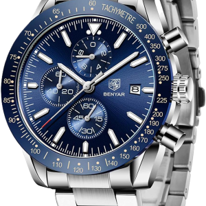benyar classic silver blue dial